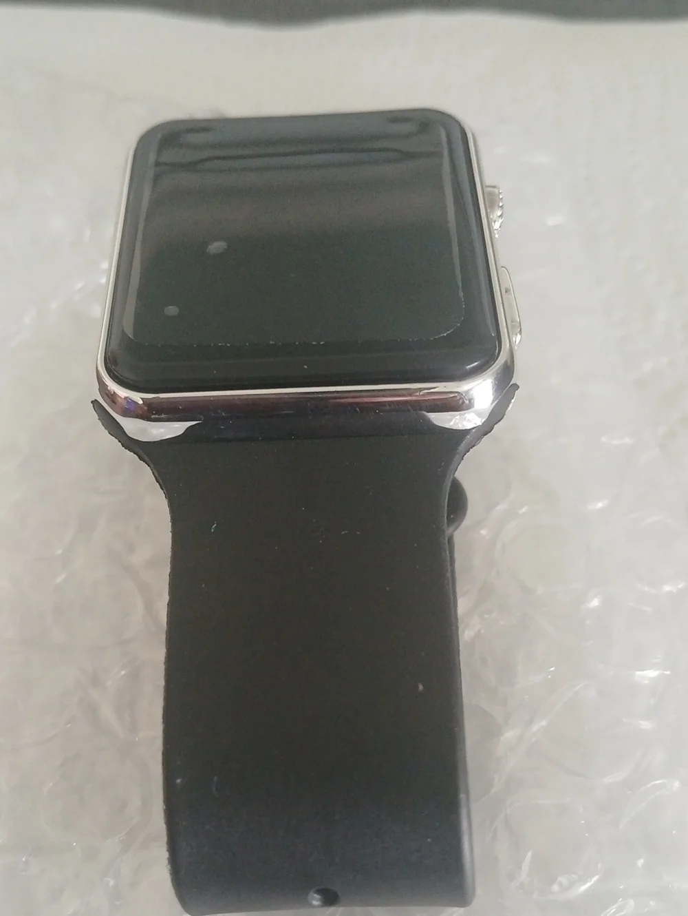 Black Smartwatch with Silver Case - Wearable Nwt